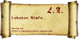 Lakatos Nimfa névjegykártya